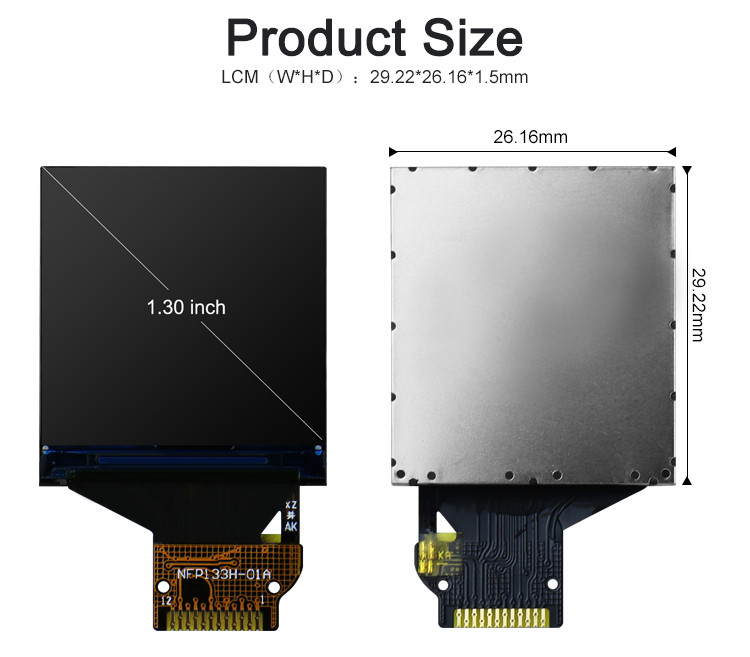 स्मार्ट घड़ियों के लिए ST7789V IC TFT LCD टच स्क्रीन 240*240 फुल व्यू