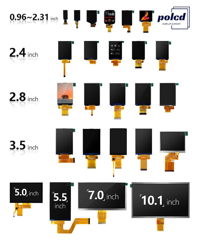 Polcd कस्टम टीएफटी एलसीडी 0.96 ~ 10.1