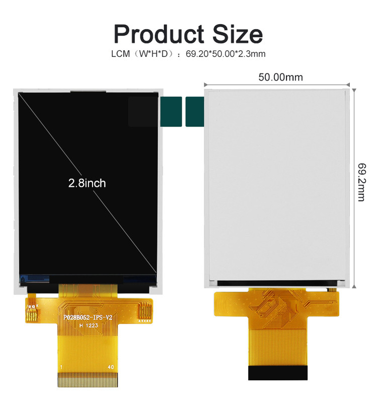 Polcd MCU 9 BIT 2.8 इंच LCD Tft डिस्प्ले 240X320 Tft कलर स्क्रीन कमर्शियल