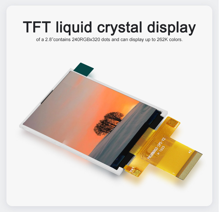 Polcd MCU 9 BIT 2.8 इंच LCD Tft डिस्प्ले 240X320 Tft कलर स्क्रीन कमर्शियल