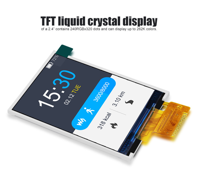 Polcd 300 Nit 2.4 Tft Spi 240x320 3 वायर 2 लाइन Spi LCD मॉड्यूल Tft