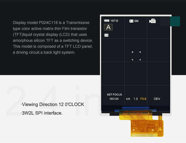 Polcd 300 Nit 2.4 Tft Spi 240x320 3 वायर 2 लाइन Spi LCD मॉड्यूल Tft