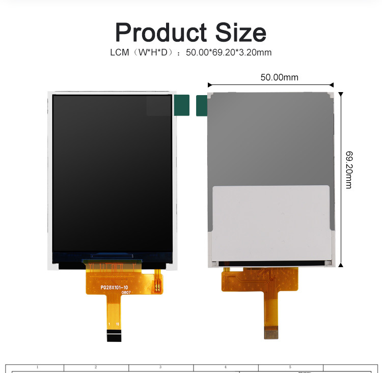 Polcd ST7789V 2.8 इंच IPS स्क्रीन 12 0'CLOCK TFT LCD मॉड्यूल ISO9001