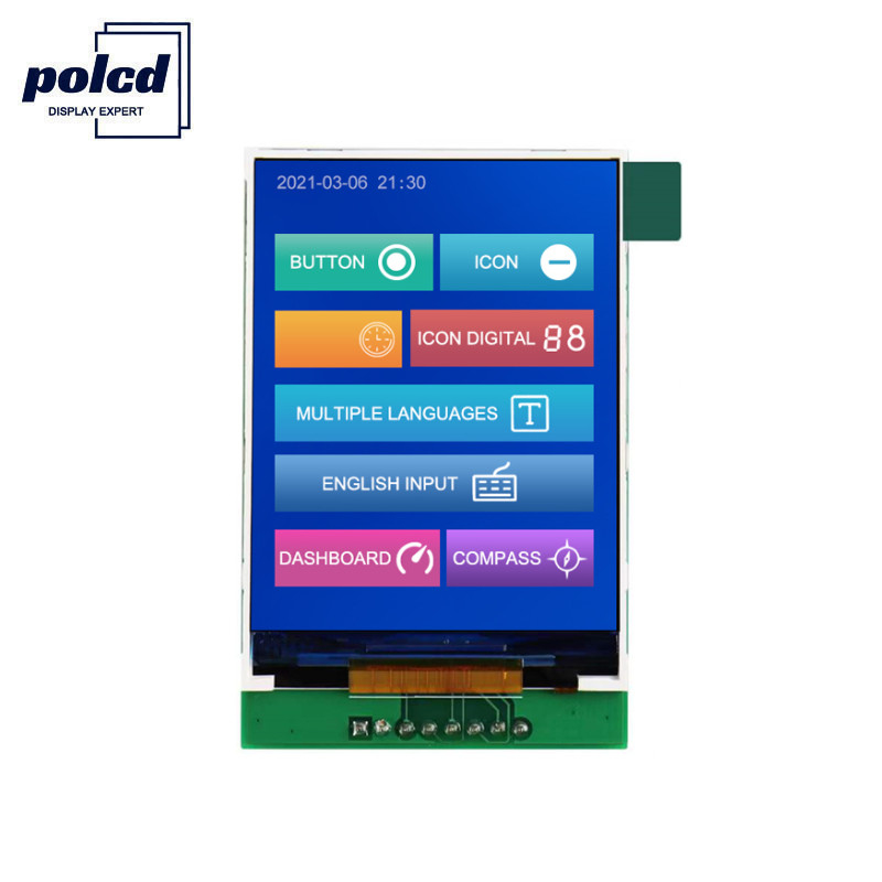 Polcd RoHS रंग 262K एलसीडी Tft 2.4 इंच ST7789V2 Tft टच पैनल
