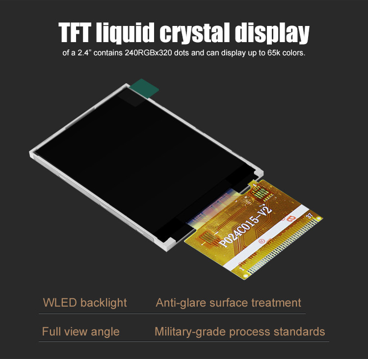 Polcd ILI9341V TFT LCD मॉड्यूल 2.4 इंच Tft Spi 240x320 8080 MCU 8 बिट