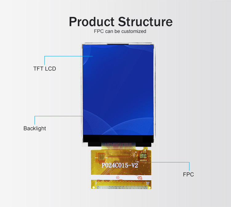 Polcd ILI9341V TFT LCD मॉड्यूल 2.4 इंच Tft Spi 240x320 8080 MCU 8 बिट