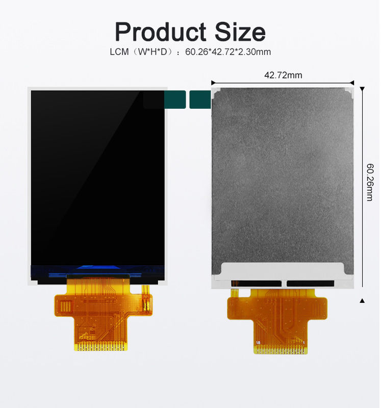 Polcd ST7789V2 2.4 Tft डिस्प्ले रंग 262K TFT एलसीडी मॉड्यूल 48.96mm TFT एलसीडी