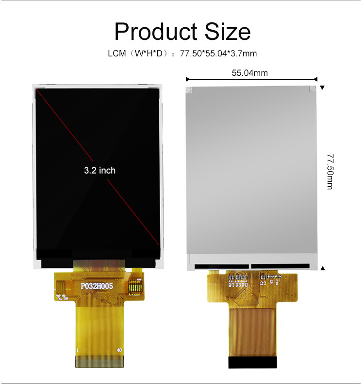 Polcd 12 0'CLOCK 3.2 इंच Tft LCD ILI9341V TFT LCD मॉड्यूल 240X320