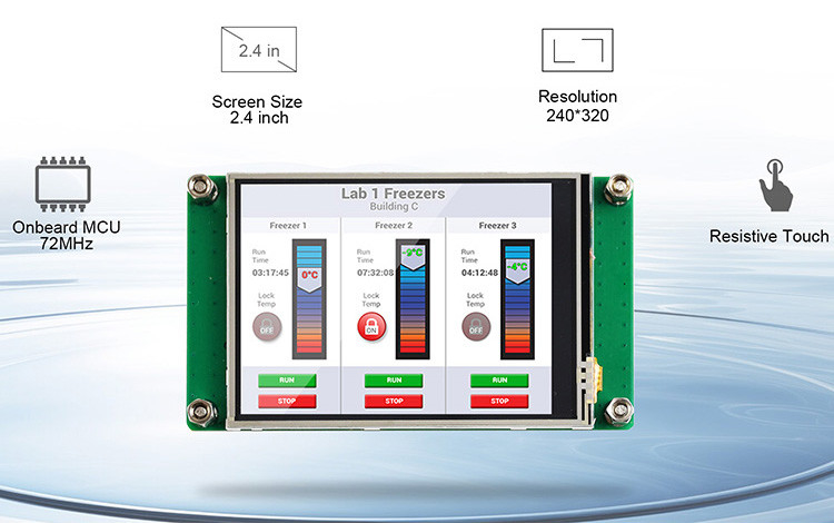 Polcd 2.4 इंच Tft एलसीडी मॉड्यूल 240*320 Hmi Uart पोर्ट स्मार्ट एलसीडी डिस्प्ले औद्योगिक प्रतिरोध टच स्क्रीन