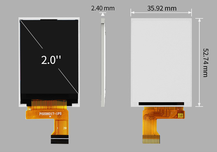 Polcd 262K 2.4Mm 2 इंच एलसीडी स्क्रीन ST7789V IPS TFT LCD डिस्प्ले 240X320