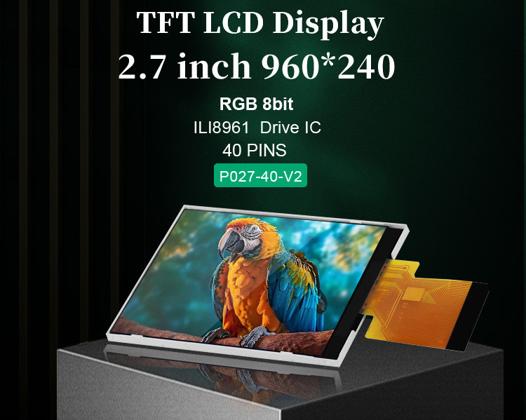 Polcd ILI8961 2.7 Tft LCD 960X240 TFT LCD डिस्प्ले RGB 8 बिट 6 0'क्लॉक