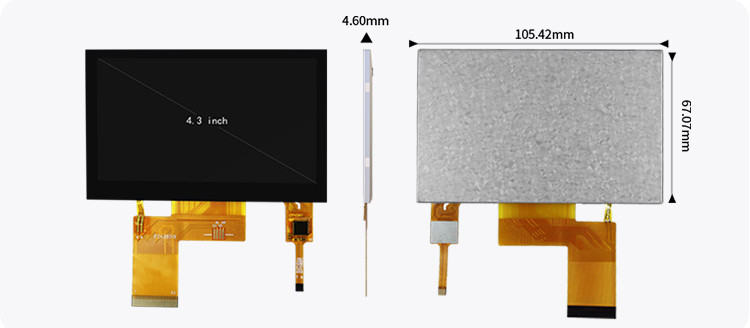 Polcd ST7262E43 4.3 इंच Tft एलसीडी डिस्प्ले 280 Nit LCD टच पैनल 800X480