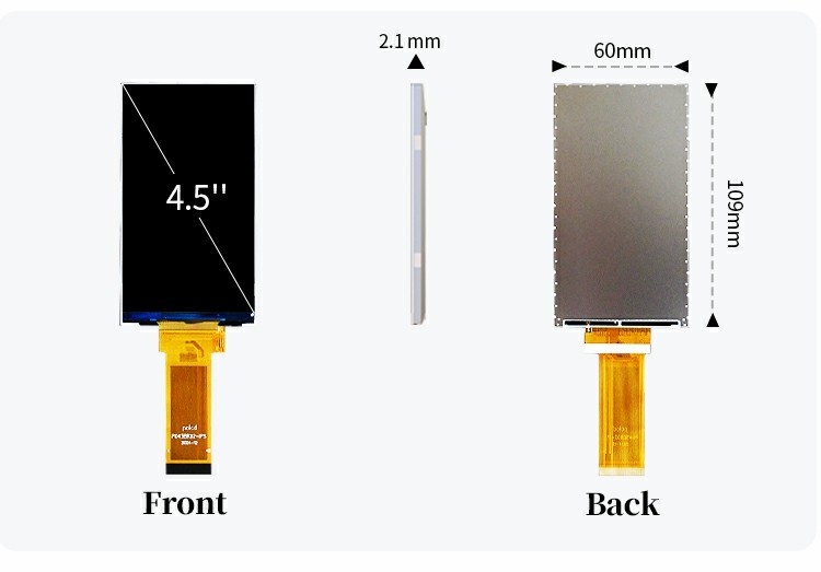 Polcd Rgb इंटरफ़ेस 4.5 इंच रंगीन डिस्प्ले पैनल 480*854 रिज़ॉल्यूशन 40पिन GC9503V Ic TFT एलसीडी मॉड्यूल