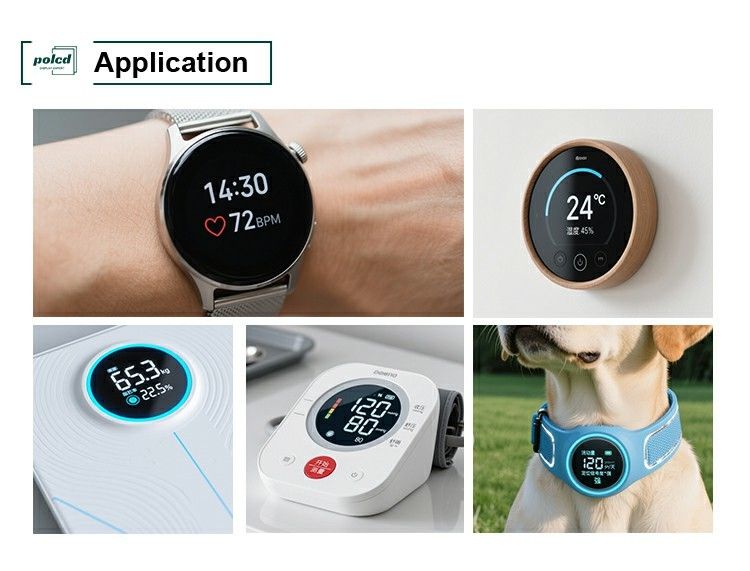 Polcd छोटा आकार गोल एलसीडी स्क्रीन 4 इंच 720x720 पिक्सल 4 लाइन एमआईपीआई इंटरफ़ेस पूर्ण रंग प्रदर्शन