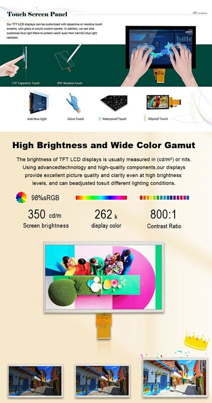 Polcd रिज़ॉल्यूशन 1024X600 10.1 इंच एलसीडी डिस्प्ले EK79001 Tft डिस्प्ले मॉड्यूल 750 Nit