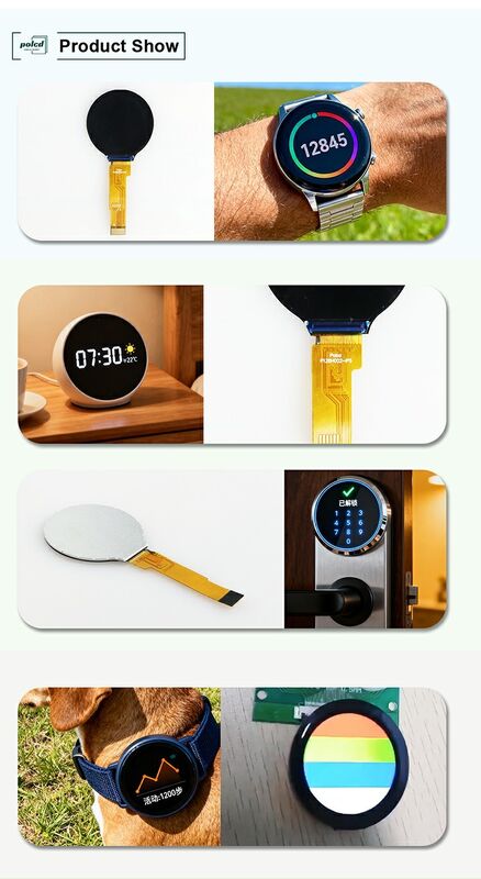 Polcd छोटा गोल 1.28 इंच एलसीडी स्क्रीन 240*240 1.3 इंच स्पाइ इंटरफेस IPS परिपत्र Tft एलसीडी मॉड्यूल पैनल