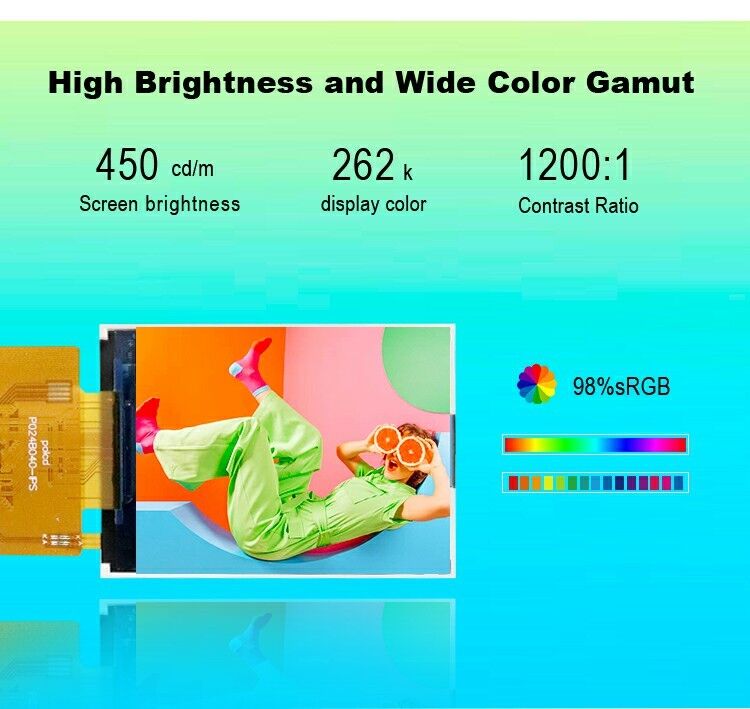 Polcd 2.4 इंच 240x320 ST7789V Mcu इंटरफेस पूर्ण देखने का कोण IPS 2.4 