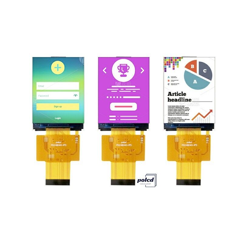 Polcd मिनी 2.4 इंच IPS TFT एलसीडी डिस्प्ले मॉड्यूल 40 पिन लघु आकार एलसीडी स्क्रीन पैनल 240x320