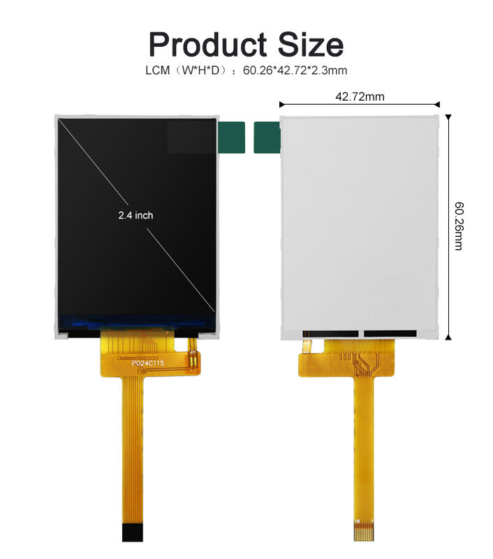 Polcd 260 Nit HD TFT डिस्प्ले 240X320 4 वायर SPI इंटरफ़ेस 2.4 इंच Tft एलसीडी