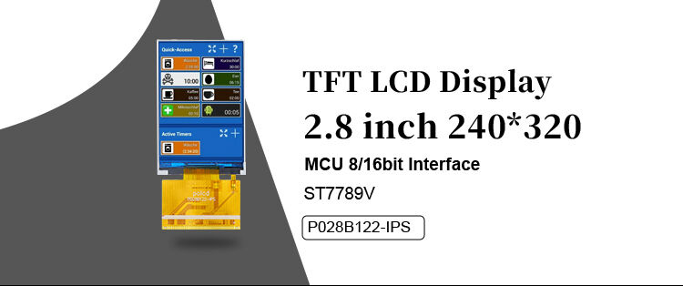 Polcd 2.8 इंच TFT डिस्प्ले 240x320 पिक्सल IPS स्क्रीन पैनल 37 पिन MCU ST7789V TFT एलसीडी मॉड्यूल
