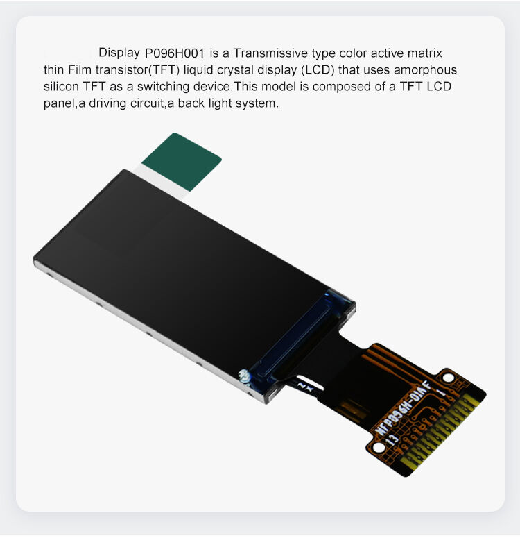 Polcd 0.96 इंच एलसीडी आपूर्तिकर्ता 80*160 एसपीआई इंटरफेस आईपीएस देखने के कोण के साथ कस्टम एफपीसी टीएफटी डिस्प्ले मॉड्यूल