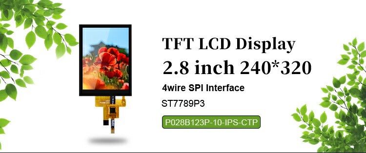Polcd कस्टम SPI इंटरफ़ेस 2.8 इंच 240x320 कैपेसिटिव टच स्क्रीन ST7789 ड्राइव TFT LCD डिस्प्ले