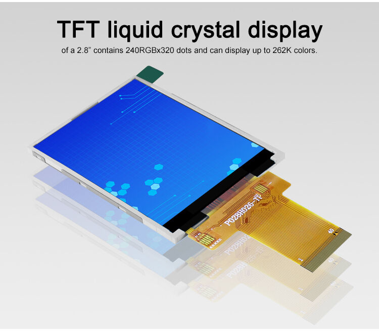 Polcd 2.8 इंच TFT मॉड्यूल 240x320 रिज़ॉल्यूशन SPI MCU इंटरफ़ेस ILI9341v TFT ट्रांसमिसिव 2.8 