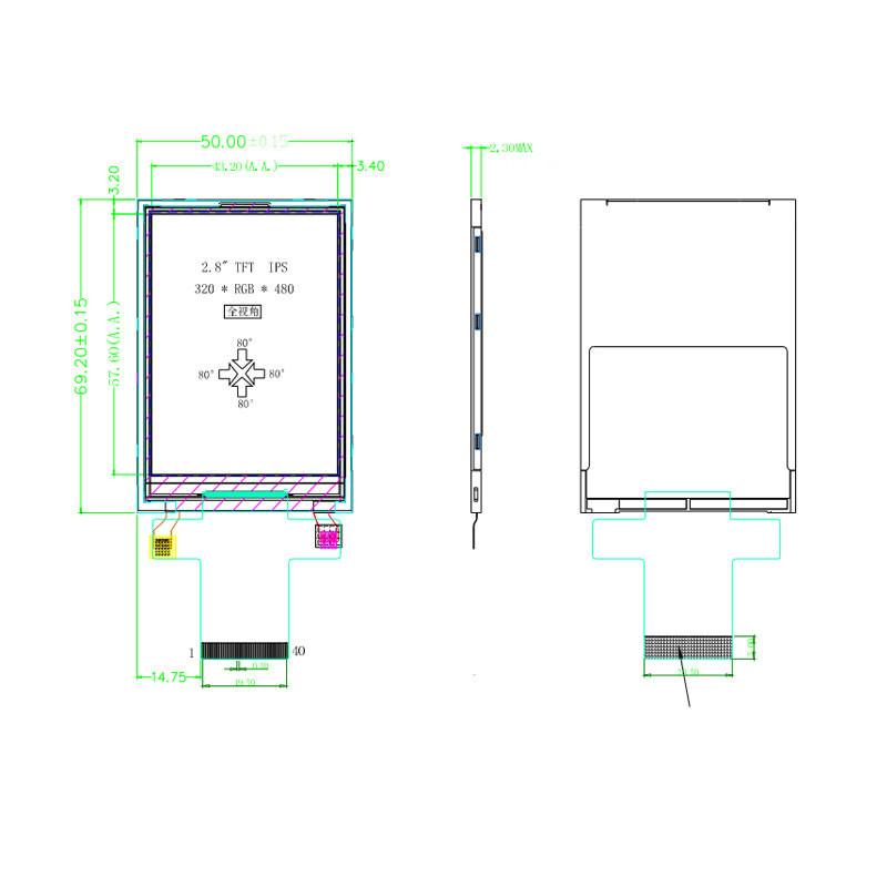 Polcd 4 वायर ST7789V IPS TFT LCD डिस्प्ले 2.8 Spi Tft मॉड्यूल 240X320 पिक्सल