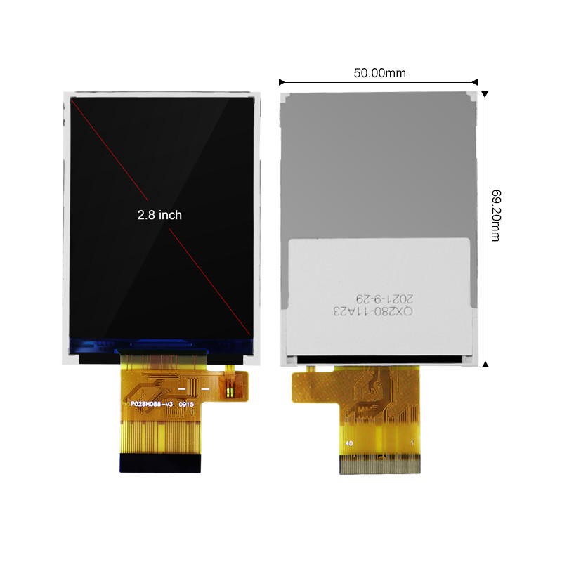 Polcd 2.8 इंच टचस्क्रीन Raspberry Pi ST7789V Tft 240x320 16 बिट 300 Nit के लिए