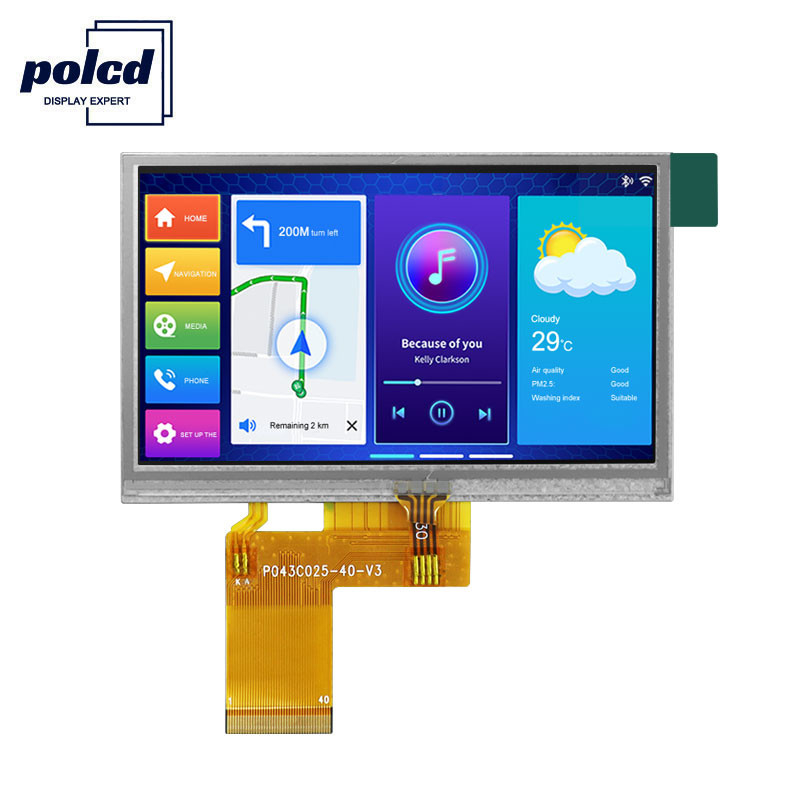 Polcd ILI6485 480x272 Tft एलसीडी डिस्प्ले 4.3 इंच TFT प्रतिरोधक टच स्क्रीन 40 पिन