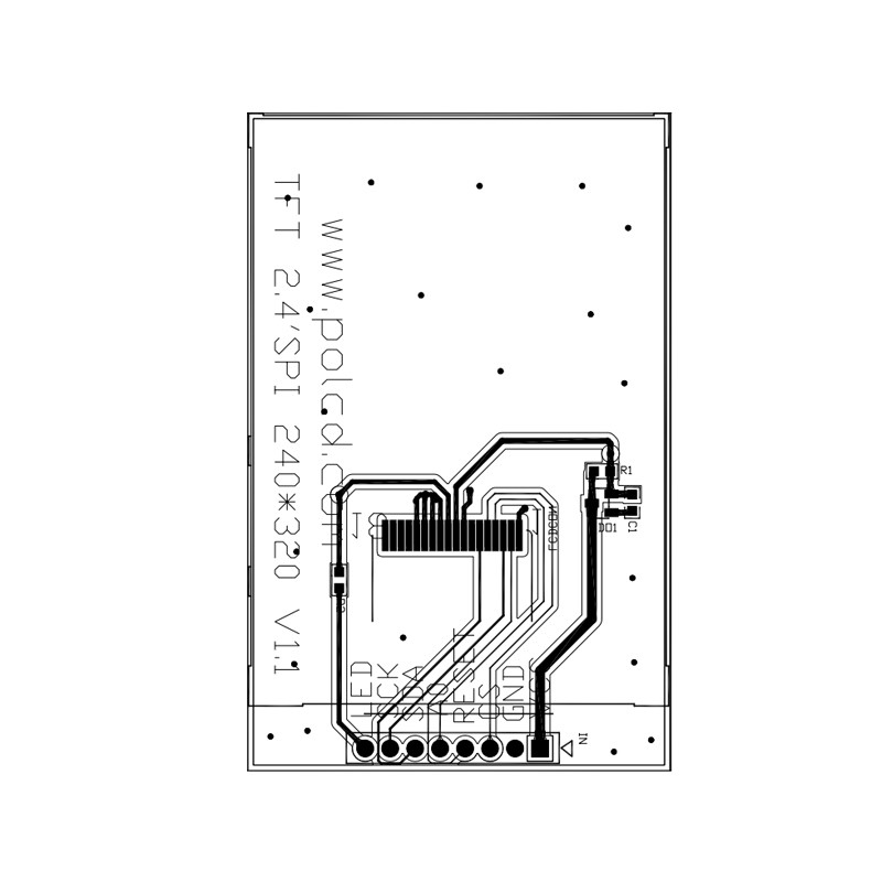Polcd 18 पिन 2.4 Spi Tft LCD डिस्प्ले ST7789V2 Tft टच स्क्रीन डिस्प्ले