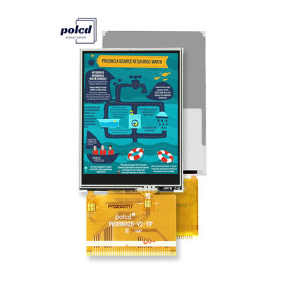 Polcd 2.8 इंच फुल व्यूइंग एंगल TFT LCD टच स्क्रीन सनलाइट रीडेबल IPS पैनल