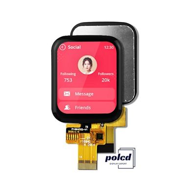 पॉलकैड 1.69 इंच टीएफटी कैपेसिटिव टच स्क्रीन 240x280 सामान्य रूप से ब्लैक आईपीएस एलसीडी मॉड्यूल